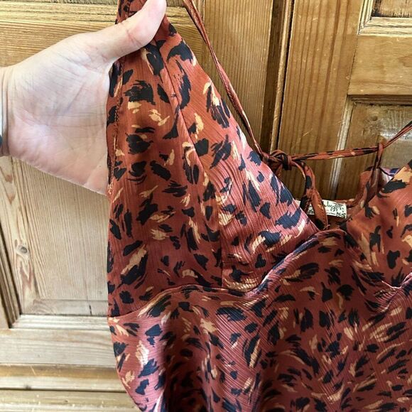Intimately Free People Medium Dress Leopard Print Tank Spaghetti Strap Animal - Picture 4 of 15